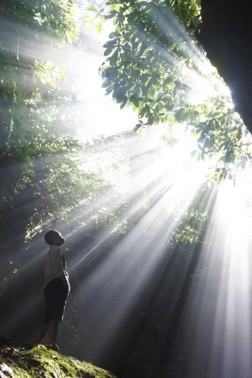 Light shaft through the valley at Tukad Cepung