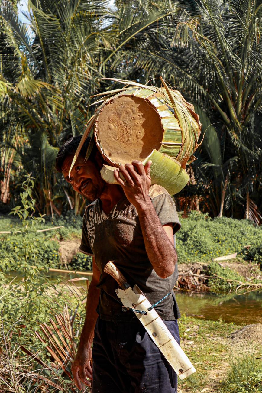 Sago processing scene
