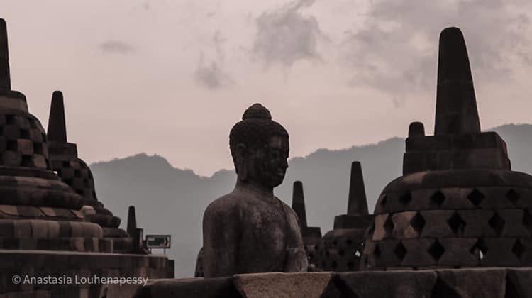 Borobudur temple at dusk, Java
